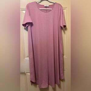 Zenana Tee Shirt Dress in a Dusty Mauve Size 1X NWOT